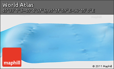 Physical Panoramic Map of the Area around 45° 18' 49" S, 35° 46' 29" E