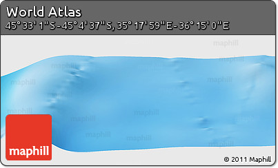 Physical Panoramic Map of the Area around 45° 18' 49" S, 35° 46' 29" E