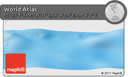 Physical Panoramic Map of the Area around 45° 18' 49" S, 36° 37' 30" E