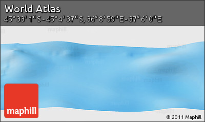 Physical Panoramic Map of the Area around 45° 18' 49" S, 36° 37' 30" E