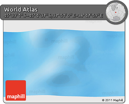 Physical 3D Map of the Area around 45° 18' 49" S, 38° 19' 30" E