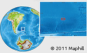 Physical Location Map of the area around 45° 18' 49" S, 38° 10' 29" W