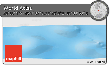 Physical Panoramic Map of the Area around 45° 18' 49" S, 39° 10' 29" E