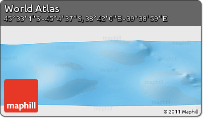 Physical Panoramic Map of the Area around 45° 18' 49" S, 39° 10' 29" E