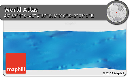 Physical Panoramic Map of the Area around 45° 18' 49" S, 3° 28' 30" E