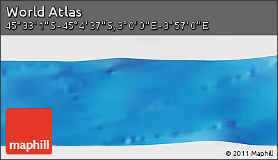 Physical Panoramic Map of the Area around 45° 18' 49" S, 3° 28' 30" E