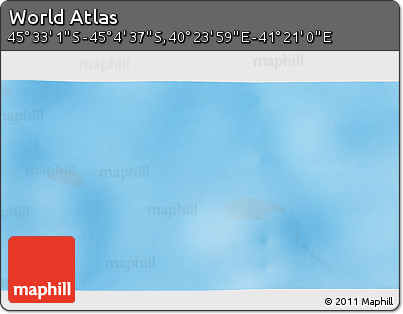 Physical 3D Map of the Area around 45° 18' 49" S, 40° 52' 30" E