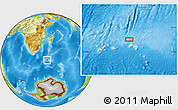 Physical Location Map of the area around 45° 18' 49" S, 41° 43' 30" E