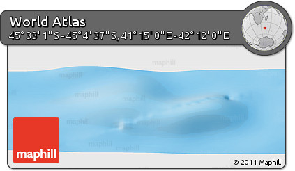 Physical Panoramic Map of the Area around 45° 18' 49" S, 41° 43' 30" E