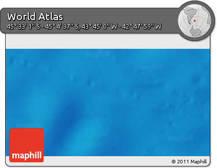 Physical 3D Map of the Area around 45° 18' 49" S, 43° 16' 29" W