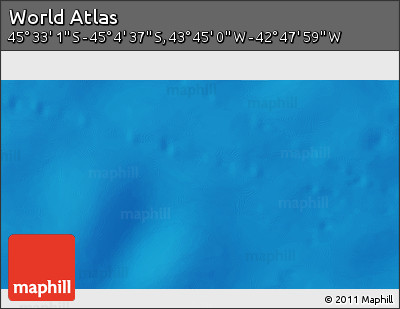 Physical 3D Map of the Area around 45° 18' 49" S, 43° 16' 29" W