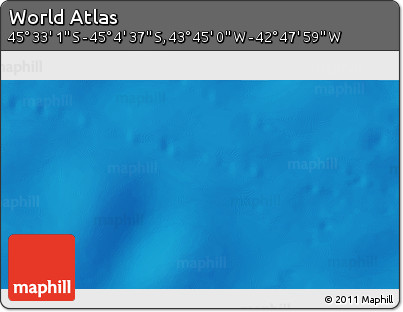 Physical 3D Map of the Area around 45° 18' 49" S, 43° 16' 29" W