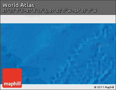 Political 3D Map of the Area around 45° 18' 49" S, 49° 13' 30" W