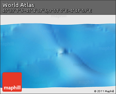 Physical 3D Map of the Area around 45° 18' 49" S, 4° 19' 30" E