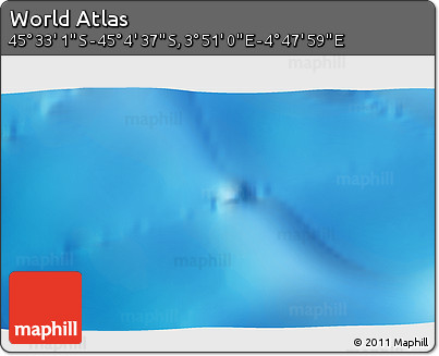 Shaded Relief 3D Map of the Area around 45° 18' 49" S, 4° 19' 30" E