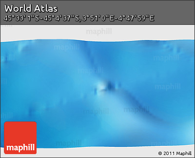 Shaded Relief 3D Map of the Area around 45° 18' 49" S, 4° 19' 30" E