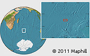 Satellite Location Map of the area around 45° 18' 49" S, 62° 7' 30" E