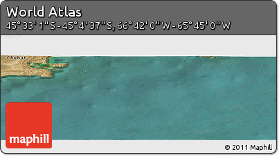 Satellite Panoramic Map of the Area around 45° 18' 49" S, 66° 13' 29" W