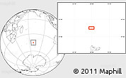Blank Location Map of the area around 45° 18' 49" S, 68° 55' 30" E