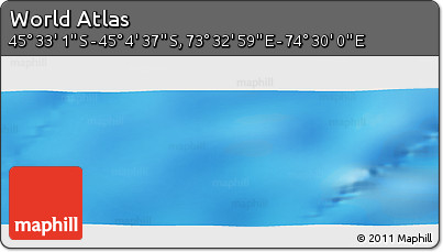 Physical Panoramic Map of the Area around 45° 18' 49" S, 74° 1' 30" E