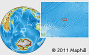 Physical Location Map of the area around 45° 18' 49" S, 75° 43' 29" E