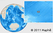 Shaded Relief Location Map of the area around 45° 18' 49" S, 75° 43' 29" E