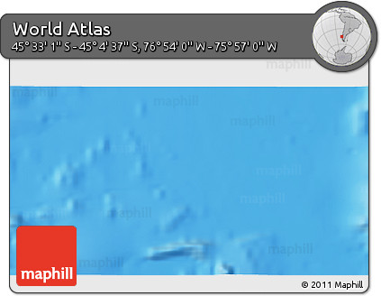 Physical 3D Map of the Area around 45° 18' 49" S, 76° 25' 30" W