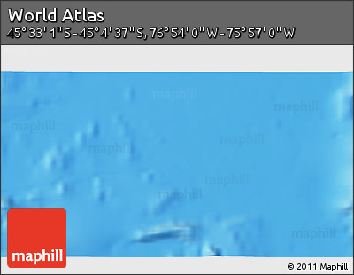 Physical 3D Map of the Area around 45° 18' 49" S, 76° 25' 30" W