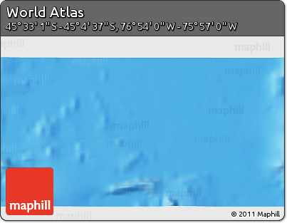 Physical 3D Map of the Area around 45° 18' 49" S, 76° 25' 30" W