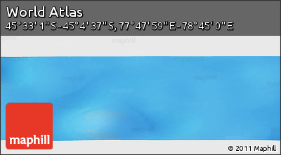 Physical Panoramic Map of the Area around 45° 18' 49" S, 78° 16' 30" E