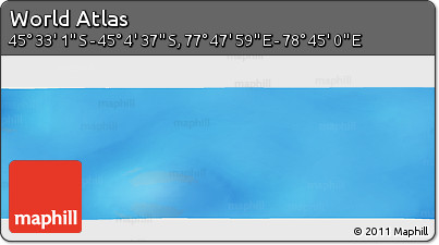 Physical Panoramic Map of the Area around 45° 18' 49" S, 78° 16' 30" E