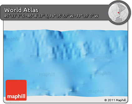 Physical 3D Map of the Area around 45° 18' 49" S, 78° 7' 30" W