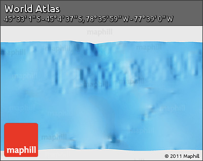 Physical 3D Map of the Area around 45° 18' 49" S, 78° 7' 30" W