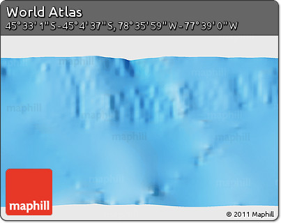 Physical 3D Map of the Area around 45° 18' 49" S, 78° 7' 30" W