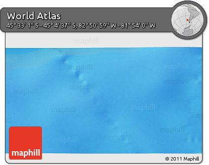 Physical 3D Map of the Area around 45° 18' 49" S, 82° 22' 30" W