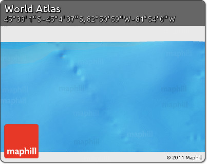 Physical 3D Map of the Area around 45° 18' 49" S, 82° 22' 30" W