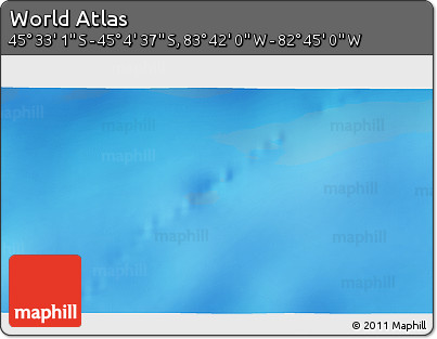 Physical 3D Map of the Area around 45° 18' 49" S, 83° 13' 29" W