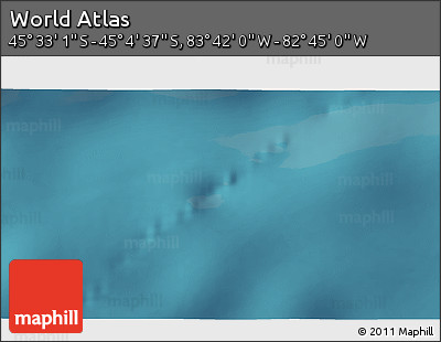 Satellite 3D Map of the Area around 45° 18' 49" S, 83° 13' 29" W