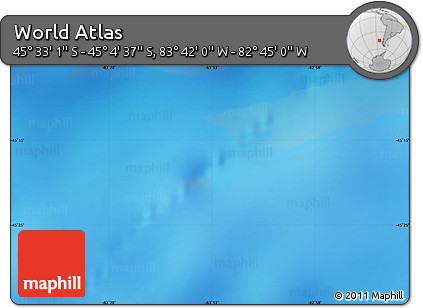 Physical Map of the Area around 45° 18' 49" S, 83° 13' 29" W