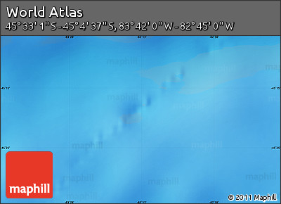 Shaded Relief Map of the Area around 45° 18' 49" S, 83° 13' 29" W