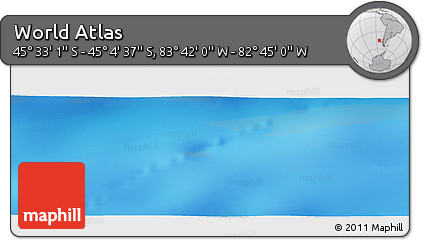 Physical Panoramic Map of the Area around 45° 18' 49" S, 83° 13' 29" W