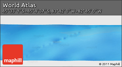 Physical Panoramic Map of the Area around 45° 18' 49" S, 83° 13' 29" W