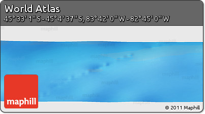 Physical Panoramic Map of the Area around 45° 18' 49" S, 83° 13' 29" W