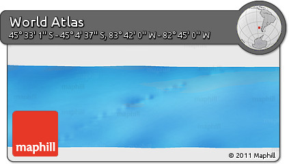 Shaded Relief Panoramic Map of the Area around 45° 18' 49" S, 83° 13' 29" W