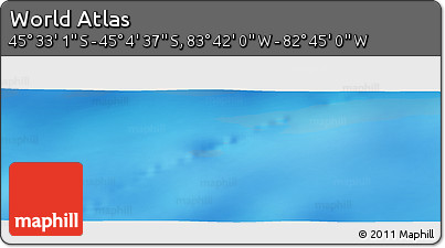 Shaded Relief Panoramic Map of the Area around 45° 18' 49" S, 83° 13' 29" W