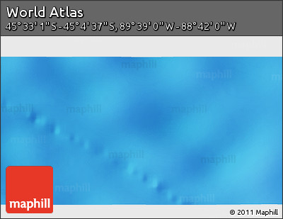 Physical 3D Map of the Area around 45° 18' 49" S, 89° 10' 30" W