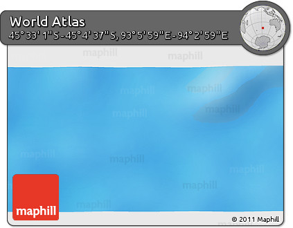 Physical 3D Map of the Area around 45° 18' 49" S, 93° 34' 29" E