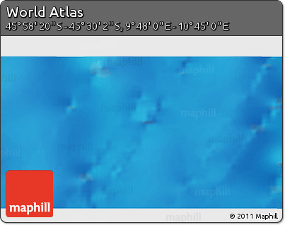 Physical 3D Map of the Area around 45° 44' 11" S, 10° 16' 30" E