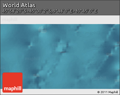 Satellite 3D Map of the Area around 45° 44' 11" S, 10° 16' 30" E
