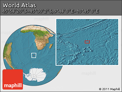 Satellite Location Map of the Area around 45° 44' 11" S, 10° 16' 30" E